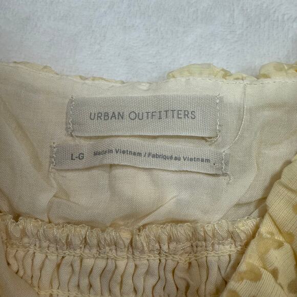 Urban Outfitters Large Riley Babydoll Mini Dress Sheer Ivory Floral Summer Girly - Picture 8 of 14